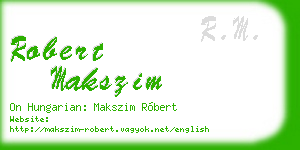 robert makszim business card